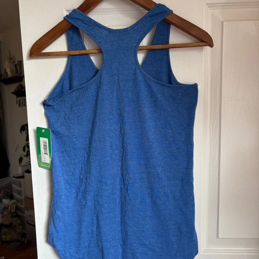 NWT Women's Tipsy Elves Meowica Blue Racer Back Tank Top - Picture 4 of 5